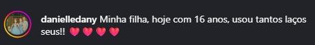 Depoimento de cliente da Maria Flor Menina 8
